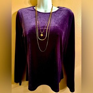 💜DIALOGUE💜VELVET LONG SLEEVE T-TOP NWOT